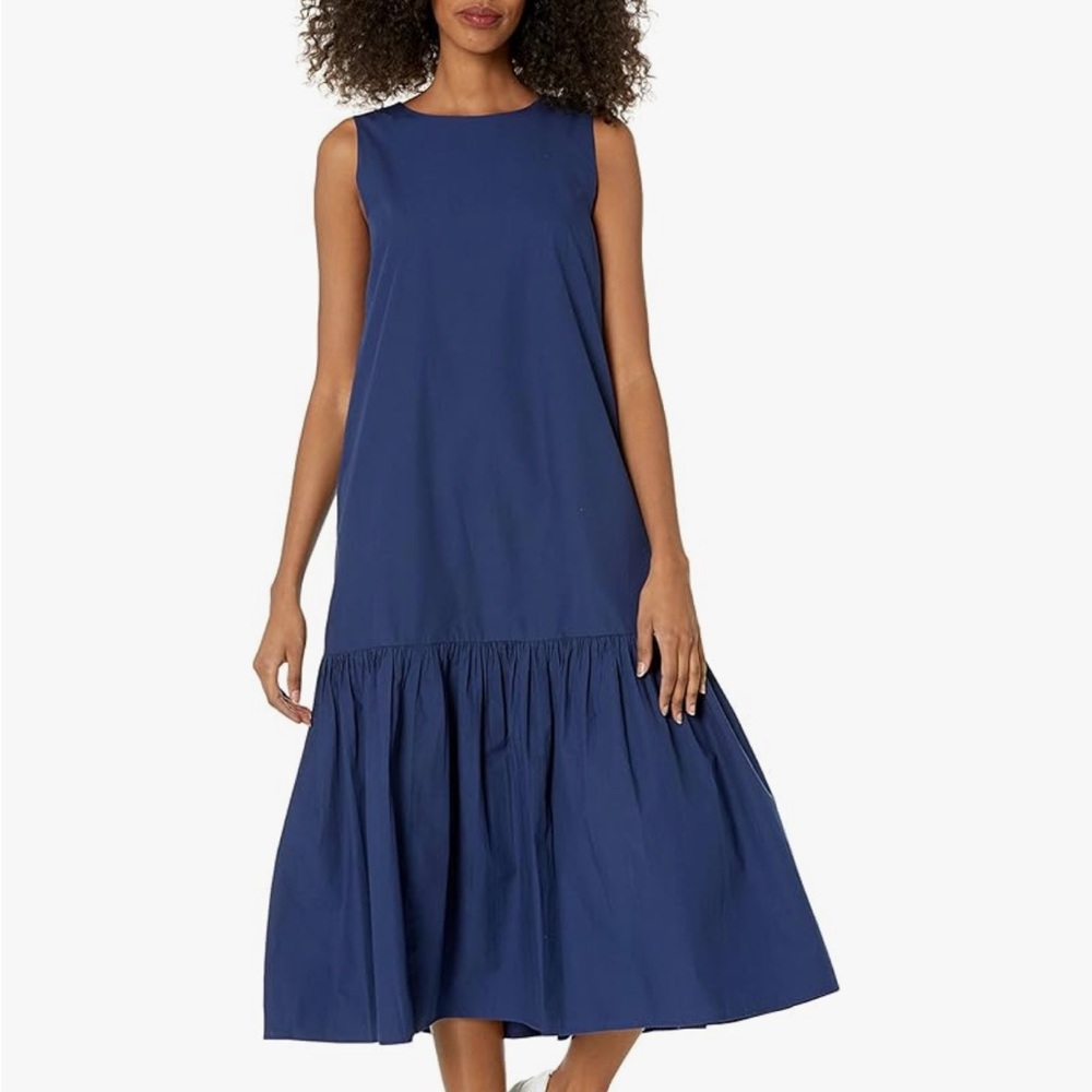 The Drop Ilana flounce cotton poplin dress